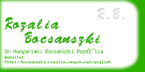 rozalia bocsanszki business card